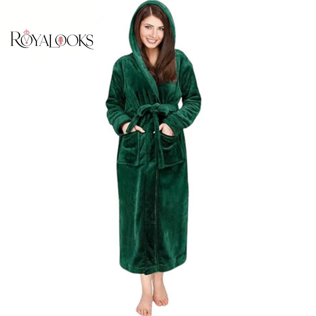 Luxury Hooded Fleece Bathrobe