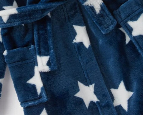 Kids Navy Star Dressing Bathrobe