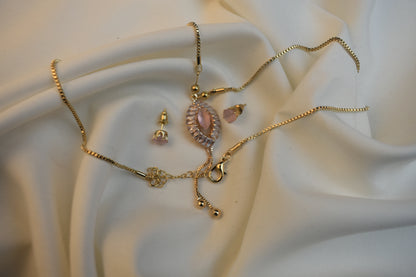 Chunky Rose Necklace & Earrings