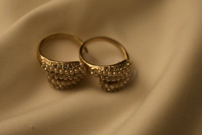 Diamanté Chunky Ring Pair