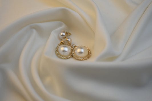 Royal Korean Pearl Charm Earrings